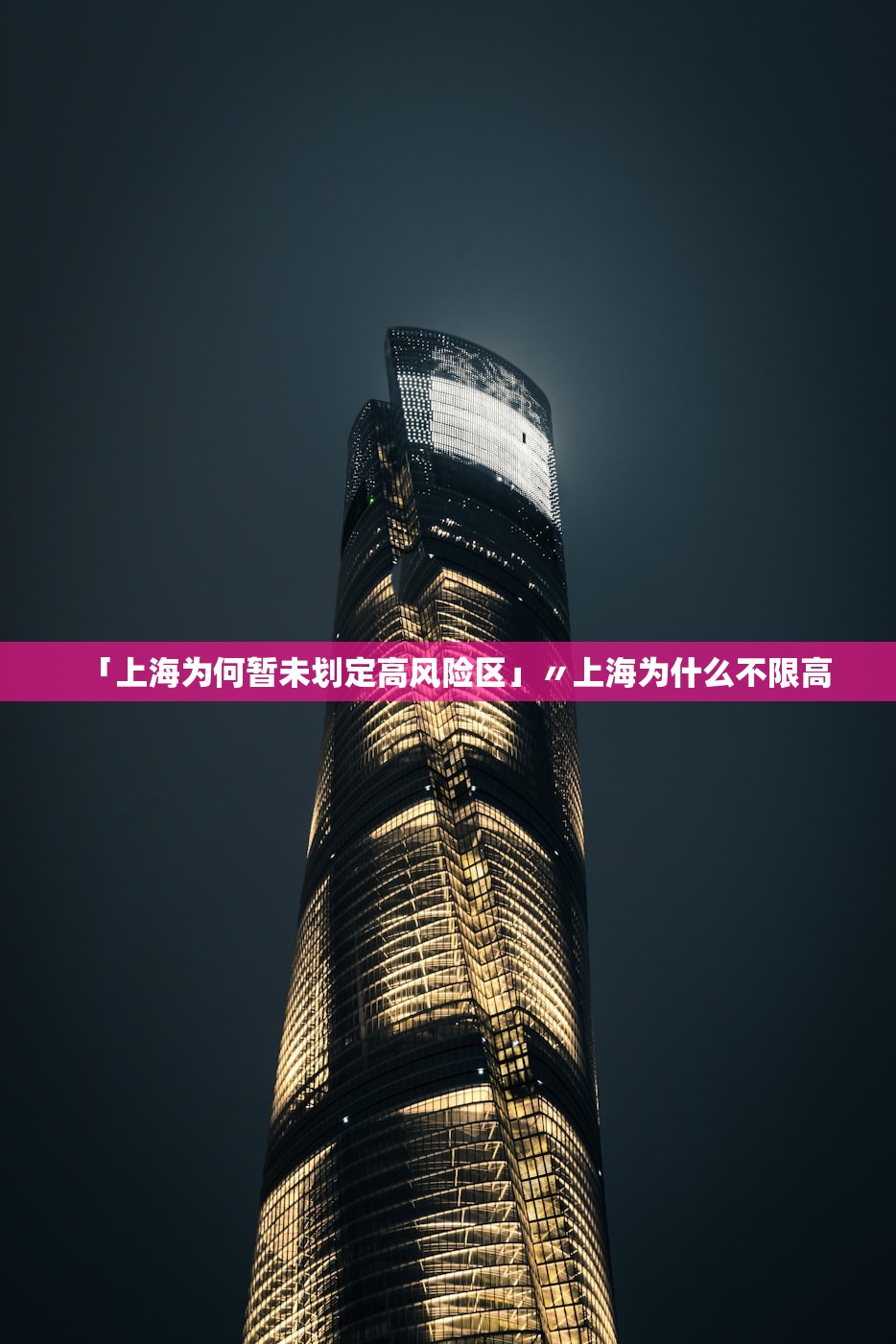 「上海为何暂未划定高风险区」〃上海为什么不限高