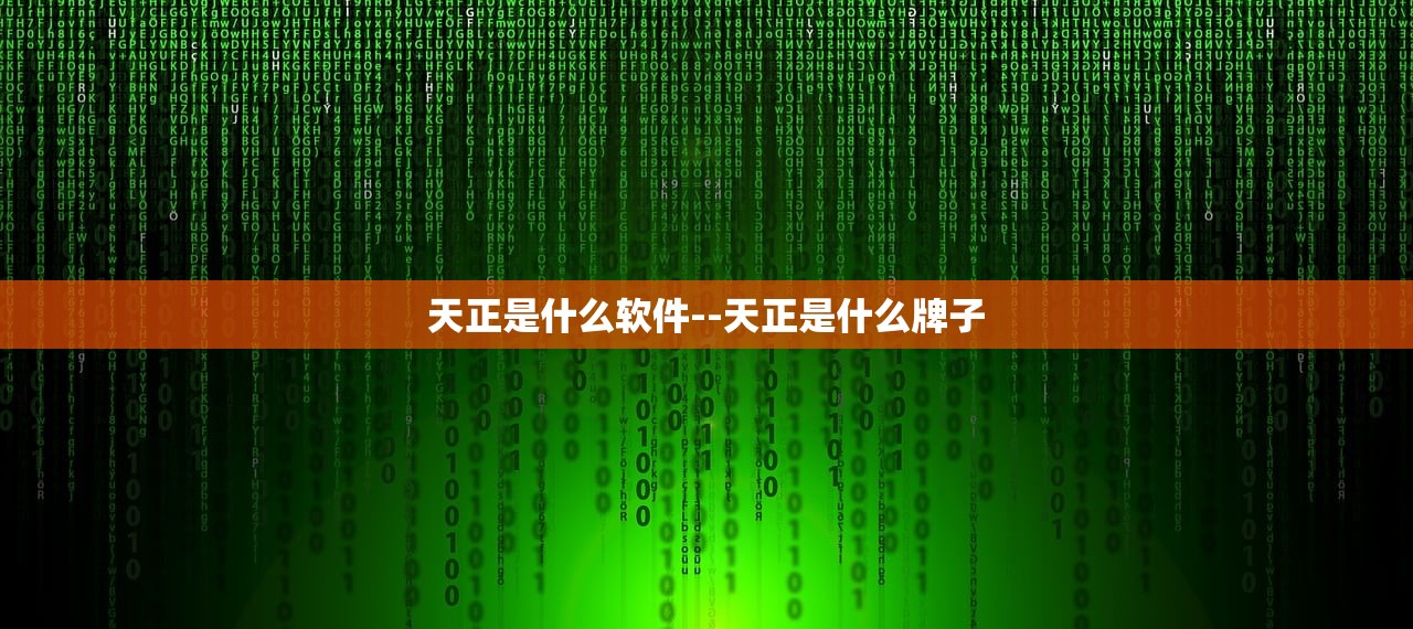 天正是什么软件--天正是什么牌子 天正是什么软件--天正是什么牌子