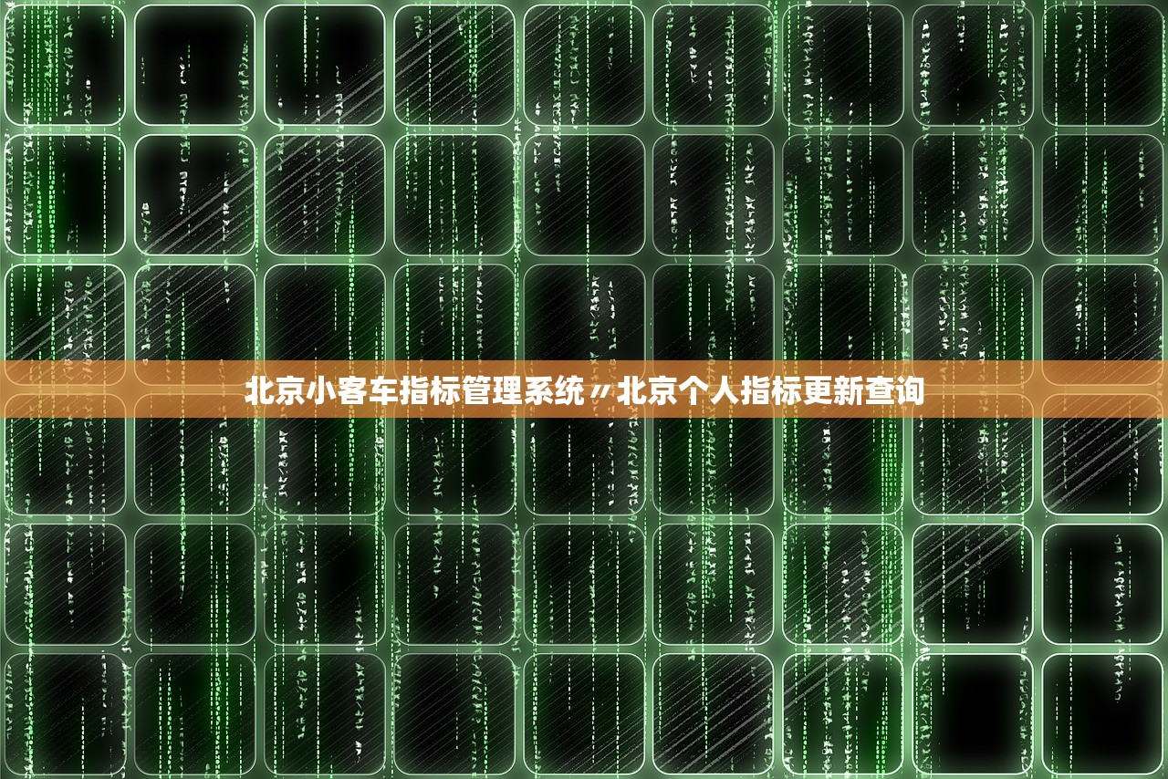 北京小客车指标管理系统〃北京个人指标更新查询 北京小客车指标管理系统〃北京个人指标更新查询